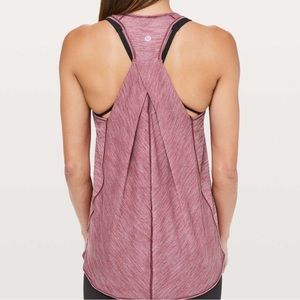 Lululemon Essential Racerback Tank Top Heathered Misty Merlot Size 8